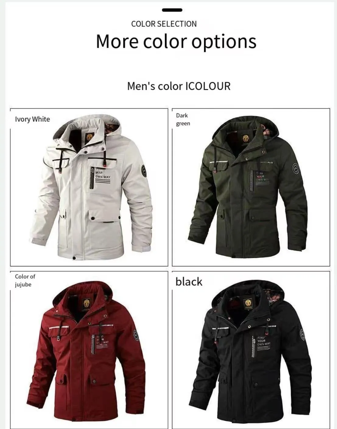 Winter Jacket Hooded Causal Warm Hooded Thick Windbreaker Coat | 8889