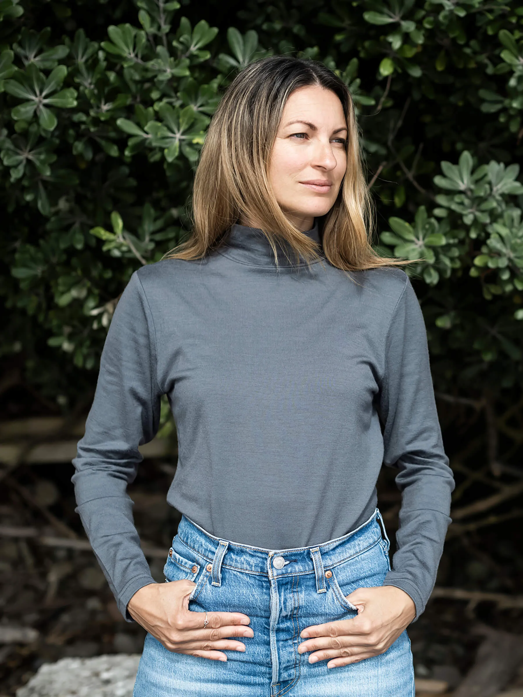 Women's Opua Mockneck Charcoal