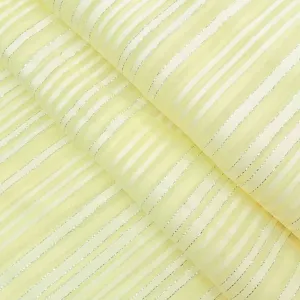 Yellow Stripes Printed Georgette Fabric (Wholesale)