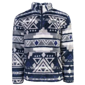 Youth "Hooey Fleece Pullover" Navy/White/Grey Aztec Print