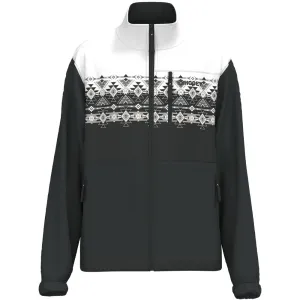 Youth "Hooey Tech Fleece Jacket" Black/White Aztec